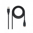 Nanocable Cable Datos Usb-a 3.0 a Usb-b/m para Disco Duro Negro 1MTR 10.01.1101-BK  LALO