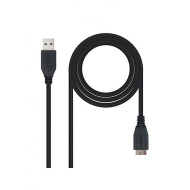 Nanocable Cable Datos Usb-a 3.0 a Usb-b/m para Disco Duro Negro 1MTR 10.01.1101-BK  LALO