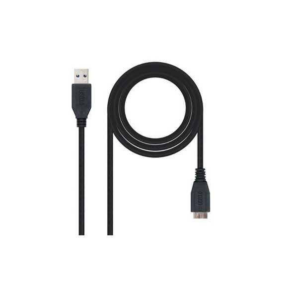 Nanocable Cable Datos Usb-a 3.0 a Usb-b/m para Disco Duro Negro 1MTR 10.01.1101-BK  LALO