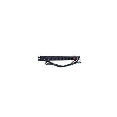 ENERGENIE Regleta 8 Tomas para Rack 1 U 16A 3M de Cable Enchufe C14