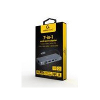 GEMBIRD Adaptador Usb-c a 7 en 1 Hub USB 3.1 + HDMI + VGA + Pd 100W + Lan + Lector de Tarjeta + Audio