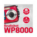 Agfa Camara Digital Compact Cam WP8000 24MPX, Sumergible hasta 3MTRS Rojo  AGFAPHOTO