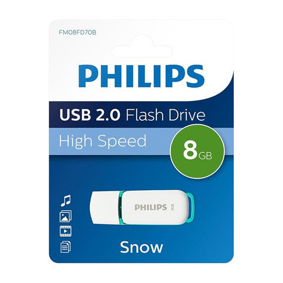 PHILIPS Pendrive 8GB 2.0 Blanco Snow - Guanxe Atlantic Marketplace