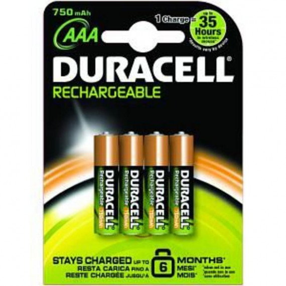 Pack 4 Pilas DURACELL Aaa Recargables Nimh 1.2V (HR3-B)