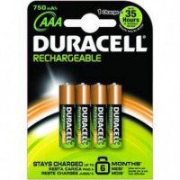 Pack 4 Pilas DURACELL Aaa Recargables Nimh 1.2V (HR3-B)