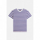 Tjm Reg Ess Stripe Ss Tee Blue Storm Str  TOMMY JEANS