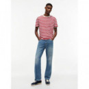 Tjm Reg Ess Stripe Ss Tee Ancient White  TOMMY JEANS