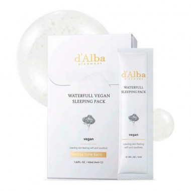 White Truffle Waterfull Vegan Sleeping Pack Mask
 Mascarilla Nocturna Hidratante  D'ALBA
