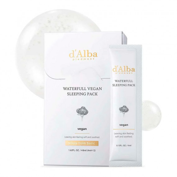 White Truffle Waterfull Vegan Sleeping Pack Mask
 Mascarilla Nocturna Hidratante  D'ALBA