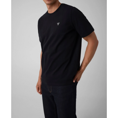 Camiseta GUESS Negra Logotipo Tri&aacute;ngulo