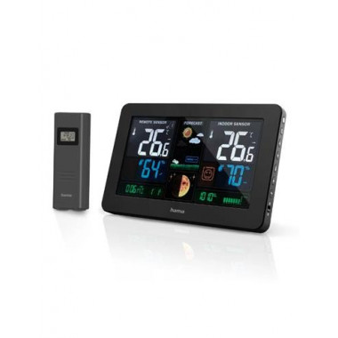 HAMA Estacion Meteorologica Temperatura Interior Exterior, Fase Lunar,usb para Cargar Movil 186380