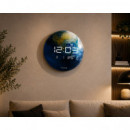 CL-INDIA Timemark - Reloj de Pared Digital Decoración Tierra con Temperatura, Calendario y Pantalla LED