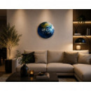 CL-INDIA Timemark - Reloj de Pared Digital Decoración Tierra con Temperatura, Calendario y Pantalla LED
