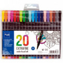Rotulador de Punta de Fibra PLUS OFFICE 0,4 Mm Colores Surtidos Estuche de 20 Unidades