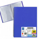 Carpeta con 20 Fundas y Espiral Azul  PLUS OFFICE