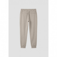 Pantalones de Felpa Carrot Fit en Interlock de Algodón con Logo en Placa Metálica de ANTONY MORATO