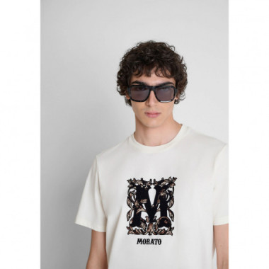 Camiseta Regular Fit en Algod&oacute;n con Logo Efecto Rizo de ANTONY MORATO