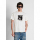 Camiseta Regular Fit en Algodón con Logo Efecto Rizo de ANTONY MORATO