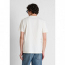 Camiseta Regular Fit en Algodón con Logo Efecto Rizo de ANTONY MORATO