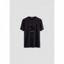 Camiseta Regular Fit en Algodón con Logo Efecto Rizo de ANTONY MORATO