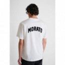 Camiseta Relaxed Fit en Algodón con Estampado Logo Delante y en la Espalda de ANTONY MORATO