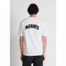 Camiseta Relaxed Fit en Algodón con Estampado Logo Delante y en la Espalda de ANTONY MORATO
