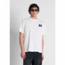 Camiseta Relaxed Fit en Algodón con Estampado Logo Delante y en la Espalda de ANTONY MORATO