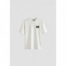 Camiseta Relaxed Fit en Algodón con Estampado Logo Delante y en la Espalda de ANTONY MORATO