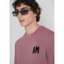 Camiseta Relaxed Fit en Algodón con Estampado Logo Delante y en la Espalda de ANTONY MORATO