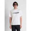 Camiseta Relaxed Fit en Algodón con Estampado Relieve Delante y en la Espalda de ANTONY MORATO