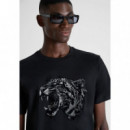 Camiseta Regular Fit en Algodón con Gráfico Animal de ANTONY MORATO