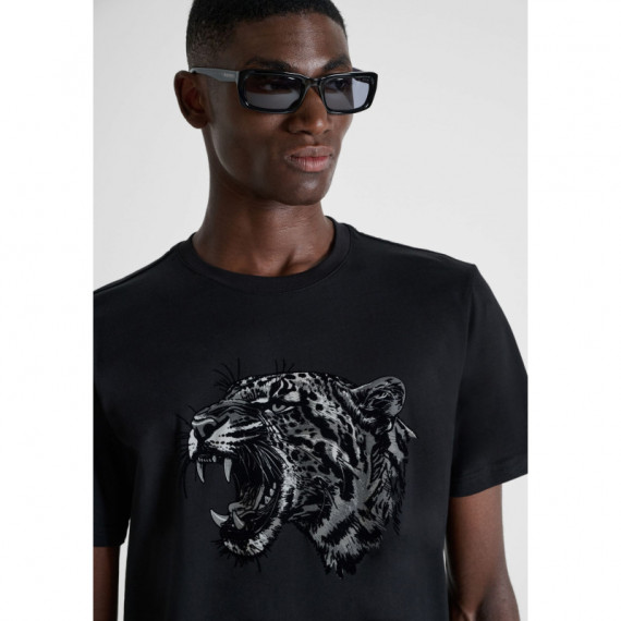 Camiseta Regular Fit en Algodón con Gráfico Animal de ANTONY MORATO