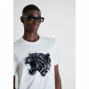 Camiseta Regular Fit en Algodón con Gráfico Animal de ANTONY MORATO