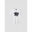 Camiseta Regular Fit en Algodón con Gráfico Animal de ANTONY MORATO