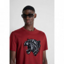 Camiseta Regular Fit en Algodón con Gráfico Animal de ANTONY MORATO