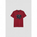 Camiseta Regular Fit en Algodón con Gráfico Animal de ANTONY MORATO