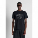 Camiseta Regular Fit en Algodón con Gráfico Animal de ANTONY MORATO