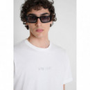 Camiseta Regular Fit en Algodón con Logo de Plástico Mate y Estampado Flock de ANTONY MORATO