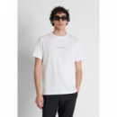 Camiseta Regular Fit en Algodón con Logo de Plástico Mate y Estampado Flock de ANTONY MORATO