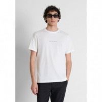 Camiseta Regular Fit en Algodón con Logo de Plástico Mate y Estampado Flock de ANTONY MORATO
