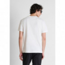 Camiseta Regular Fit en Algodón con Logo de Plástico Mate y Estampado Flock de ANTONY MORATO