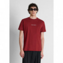 Camiseta Regular Fit en Algodón con Logo de Plástico Mate y Estampado Flock de ANTONY MORATO