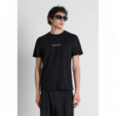 Camiseta Regular Fit en Algodón con Logo de Plástico Mate y Estampado Flock de ANTONY MORATO