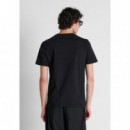 Camiseta Regular Fit en Algodón con Logo de Plástico Mate y Estampado Flock de ANTONY MORATO