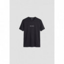 Camiseta Regular Fit en Algodón con Logo de Plástico Mate y Estampado Flock de ANTONY MORATO