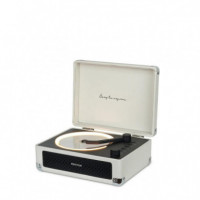 PRIXTON Reproductor CD Boogie con Altavoz 6W y Batería 4 Hora Crema