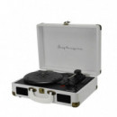 Prixton VC400 Tocadiscos Maletín con Grabación a USB, y Salids Aux y RCA Blanco