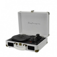 PRIXTON VC400 Tocadiscos Maletín con Grabación a Usb, y Salids Aux y Rca Blanco