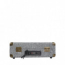 Prixton VC400 Tocadiscos Maletín con Grabación a USB, y Salids Aux y RCA Gris
