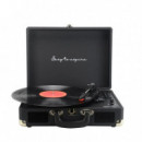 Prixton VC400 Tocadiscos Maletín con Grabación a USB, y Salids Aux y RCA Negro
